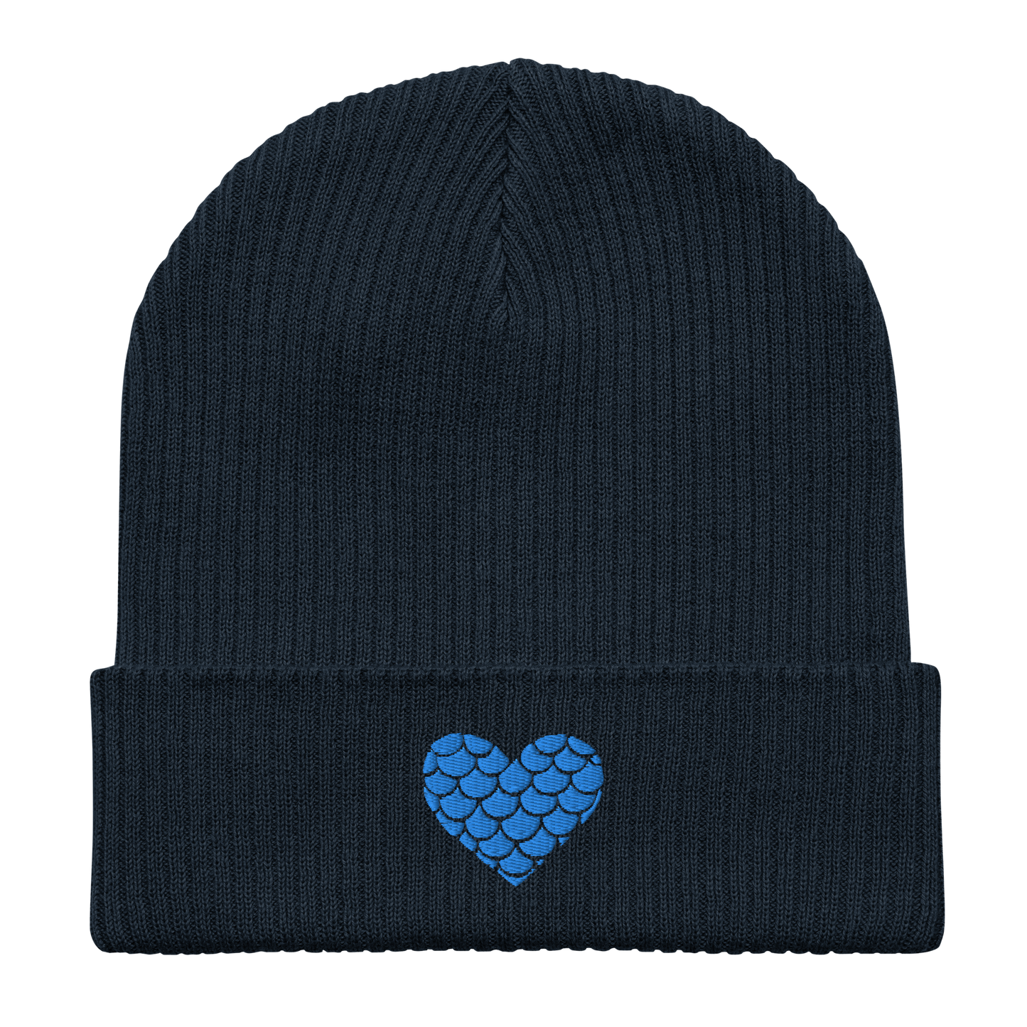 Scaly Heart - Organic ribbed beanie