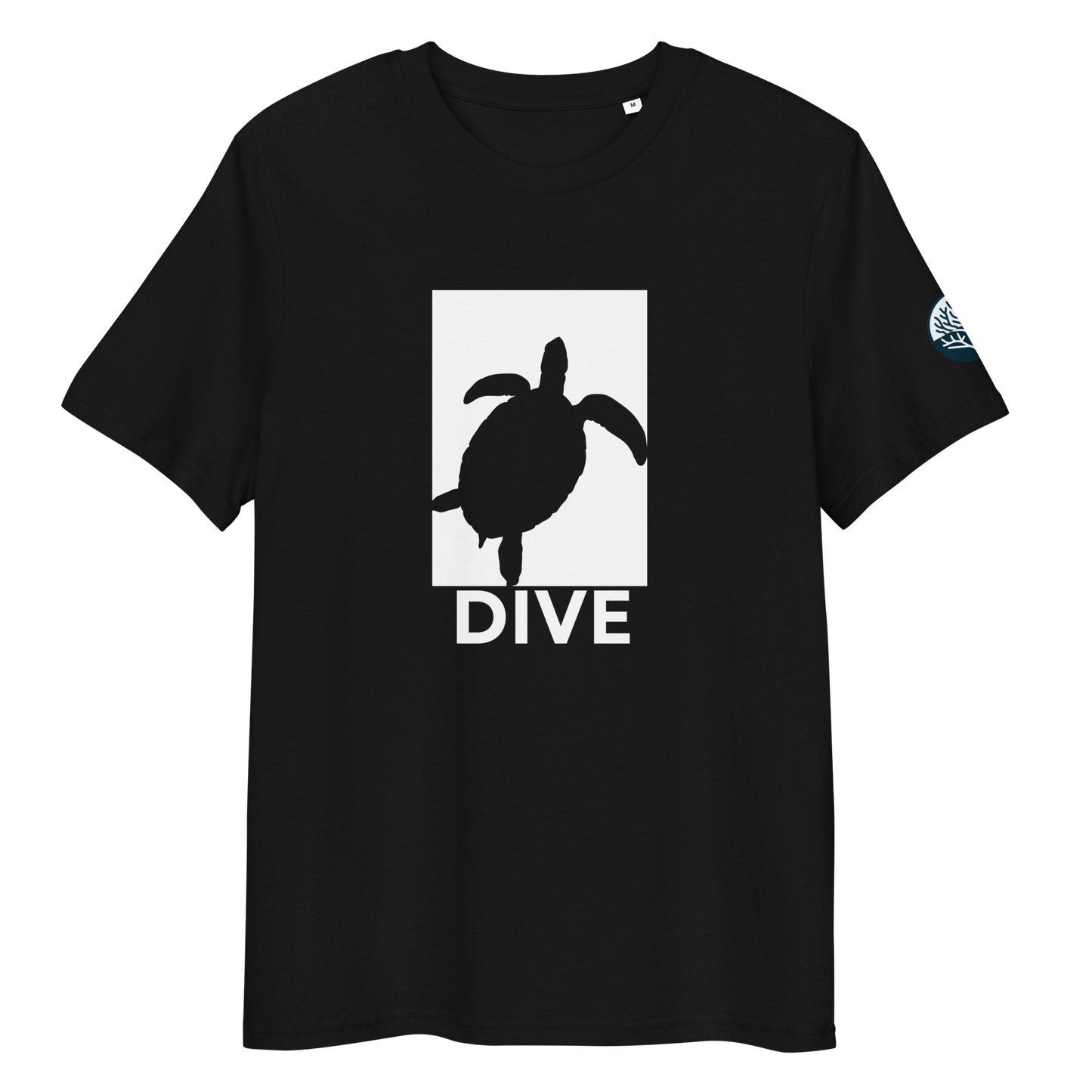 Sea Turtle Silhouette (white) - Unisex Scuba Diving T-Shirt