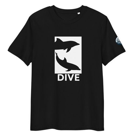 Dolphins Silhouette (white) - Unisex Scuba Diving T-Shirt