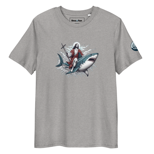 Jesus Riding A Shark - Unisex Scuba Diving T-Shirt